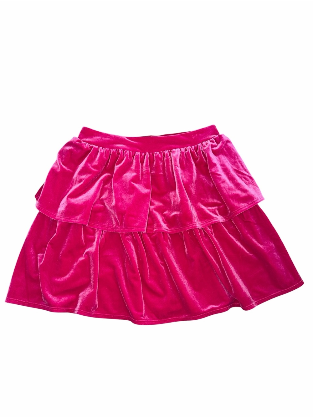 Crewcuts Velour Fuchsia Tiered Skirt